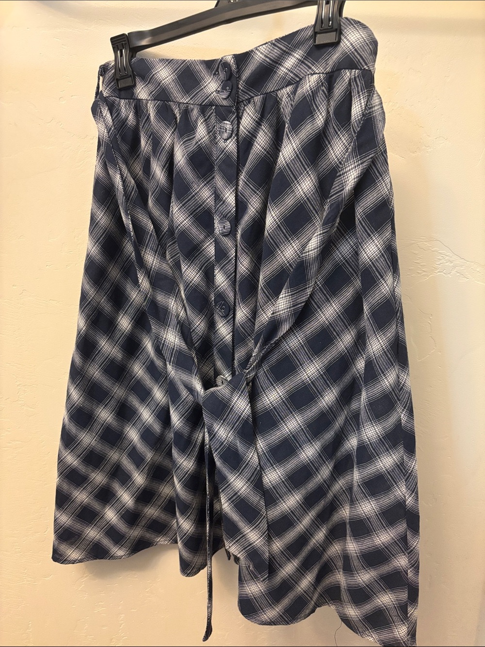 HYFVE Navy and White Plaid Shirt Dress